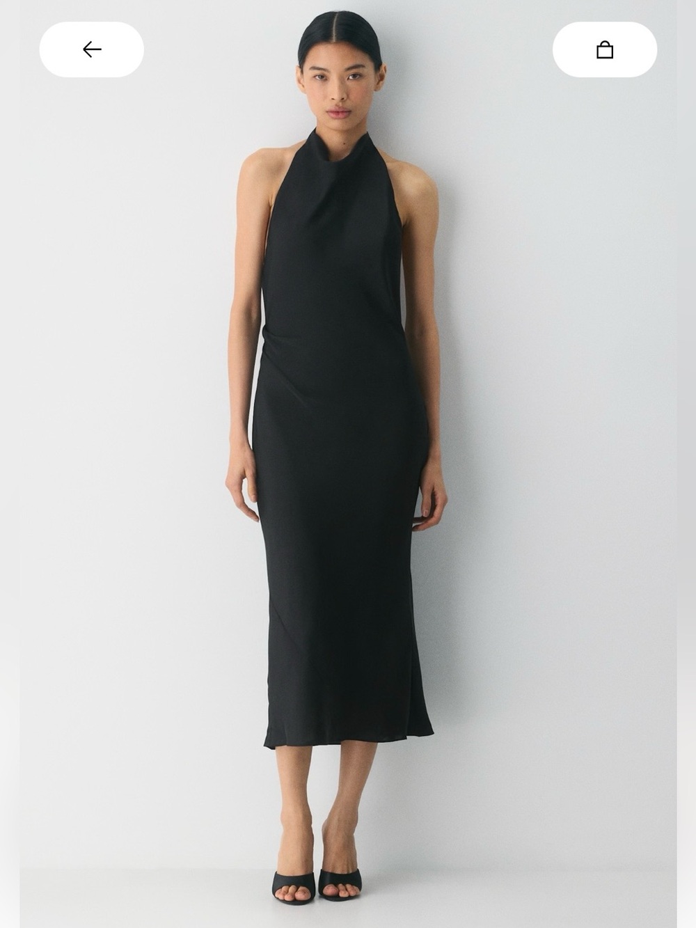 Aritzia Audience Satin Maxi Halter Dress